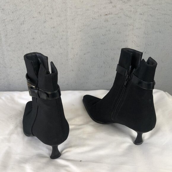 Stuart Weitzman Boots Womens Size 5 Black Gore-Tex Ankle Kitten Heel Pointed Toe - Picture 3 of 16